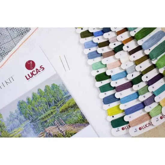 Luca-S Birches at the Edge of the Lake Counted Cross Stitch Kit {5}