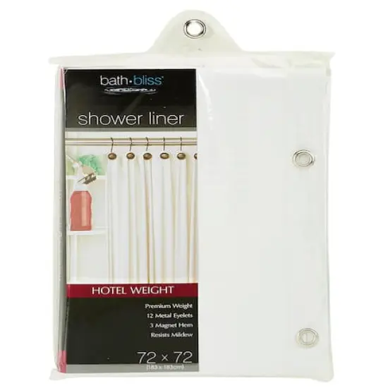 Bath Bliss Premium Shower Curtain Liner White {3}