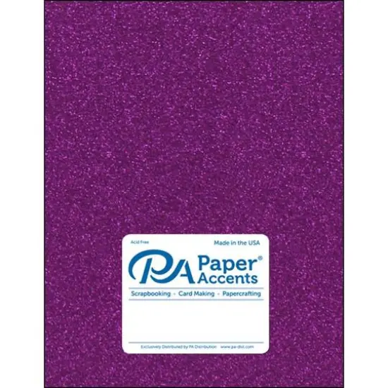 PA Paper™ Accents 8.5" x 11" 85lb. Glitter Cardstock, 5 Sheets Purple {1}