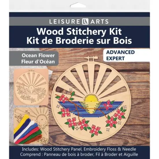 Leisure Arts&reg; Advanced Ocean Flower Wood Stitchery Kit {1}