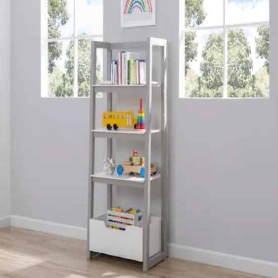 Delta Children Gateway White & Gray Ladder Shelf {3}
