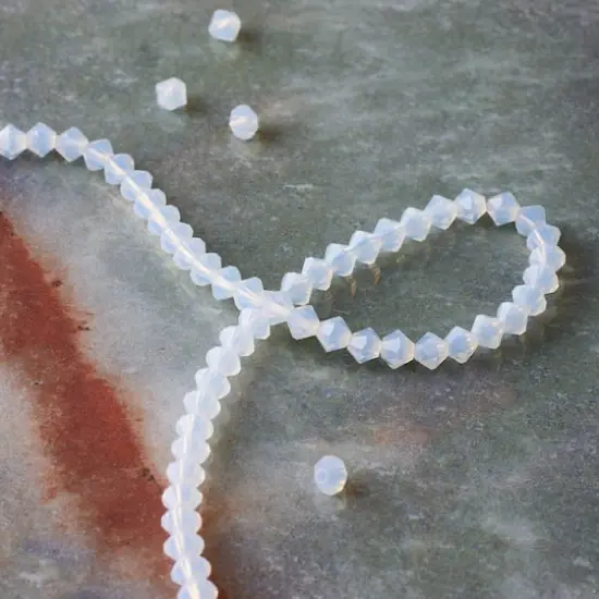 Preciosa Glass Crystal Bicone Beads, 4mm by Bead Landing&trade; White Opal {3}