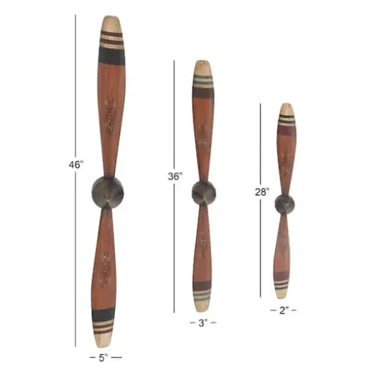 Red Metal Propeller Industrial Wall D&eacute;cor Set {6}