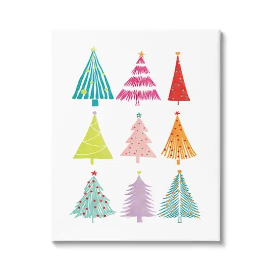 Stupell Industries Varied Fun Christmas Trees Canvas Wall Art {1}