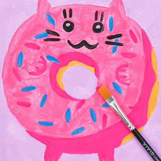 VIVID by Brea Reese&reg; Cat Donut Acrylic Paint-by-Number Kit {3}
