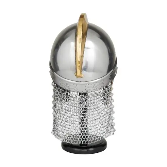 Silver Iron Vintage Helmet, 17" x 9" x 11" {10}