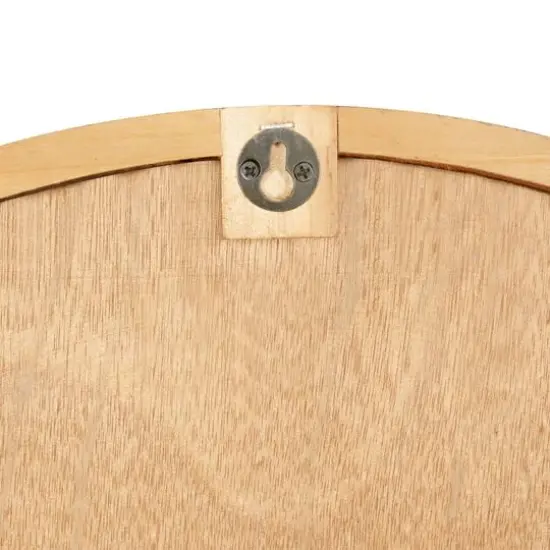 25" Brown Wood Industrial Wall Clock {6}