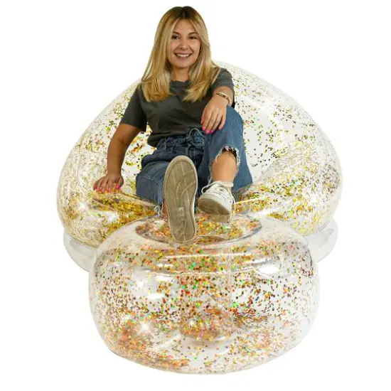 AirCandy Gold Glitter Inflatable Ottoman {3}