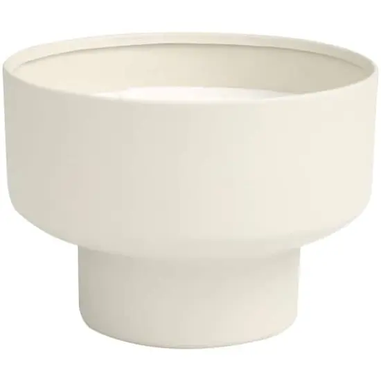 White Wax White Sage Scented Candle with Elevated Matte Light Gray Container {4}