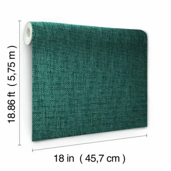 RoomMates Faux Grasscloth Weave Peel & Stick Wallpaper Green Teal {9}