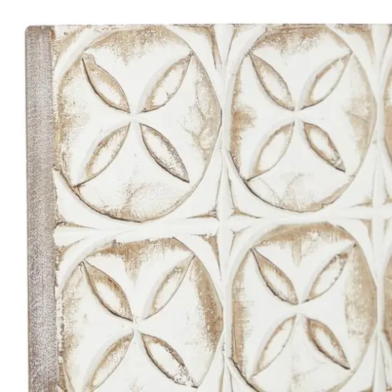 48" White Wood Traditional Abstract Wall D&eacute;cor Set {5}