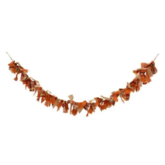 Glitzhome&reg; 6ft. Fall Plaid Fabric Garland {1}