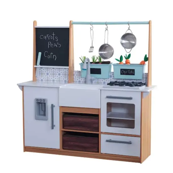 KidKraft Farmhouse Play Kitchen with 18 Piece Accessory Play Set {4}