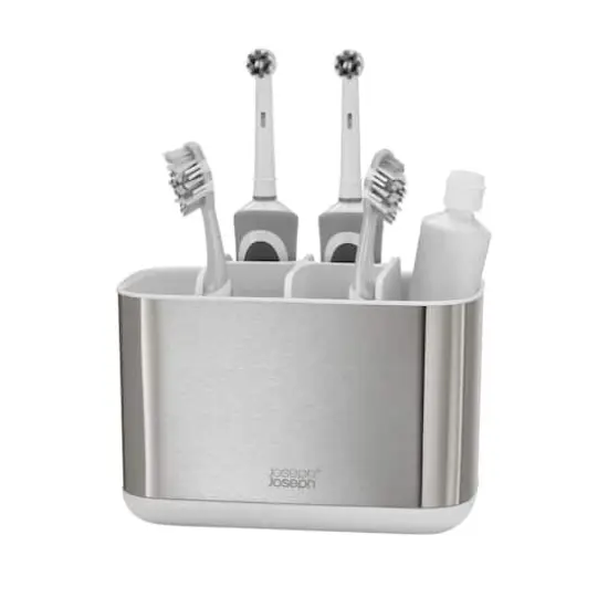 Joseph Joseph EasyStore Steel Toothbrush Caddy Large - White {3}