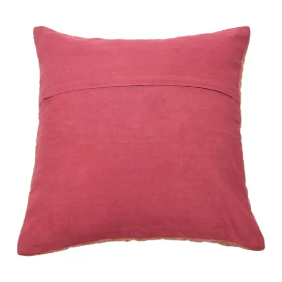 Hello Honey® 20'' Pink Square Quilted Velvet Pillow Cover {4}