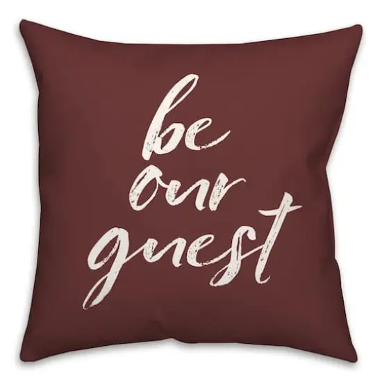 18" Be Our Guest Throw Pillow Maroon {1}