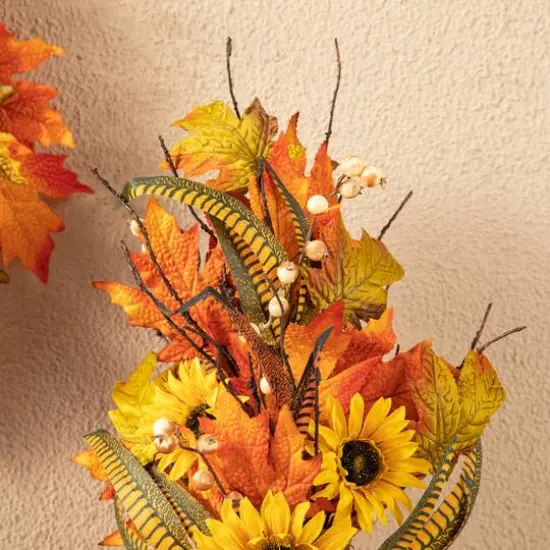 Glitzhome&reg; 21" Fall Sunflower Leaf Table Tree {5}