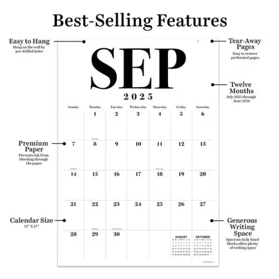 July 2025 - June 2026 Medium Art Poster Wall Calendar {4}