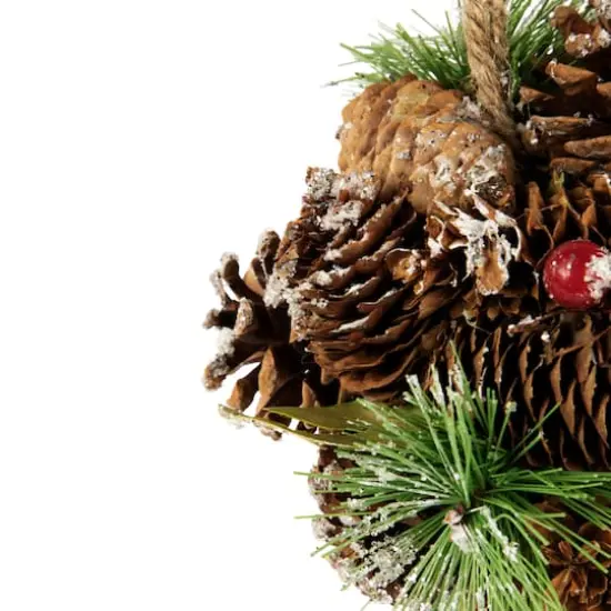 5.5" Red Ornament Pinecone and Mixed Foliage Hanging Christmas Ball Ornament {4}