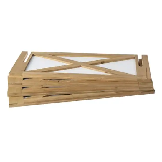 Glitzhome&reg; Natural & White Wood Tree Collar {7}