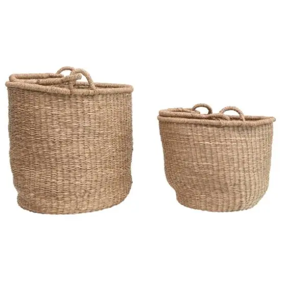 Hello Honey&reg; Handwoven Seagrass Baskets with Handles Set {7}