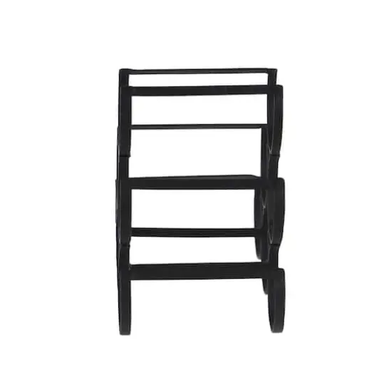 10" Black Metal Industrial Wine Holder Rack {4}