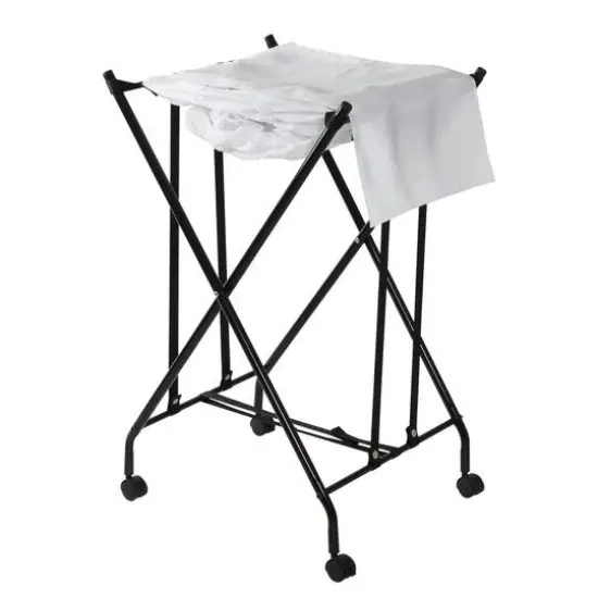 Honey Can Do Black/White Single Bounce Back Hamper with Wheels and Lid {6}