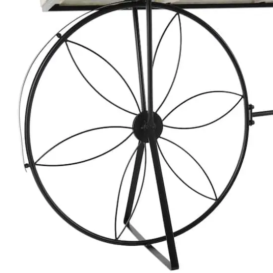 56" Cream Metal Floral Plantstand {5}