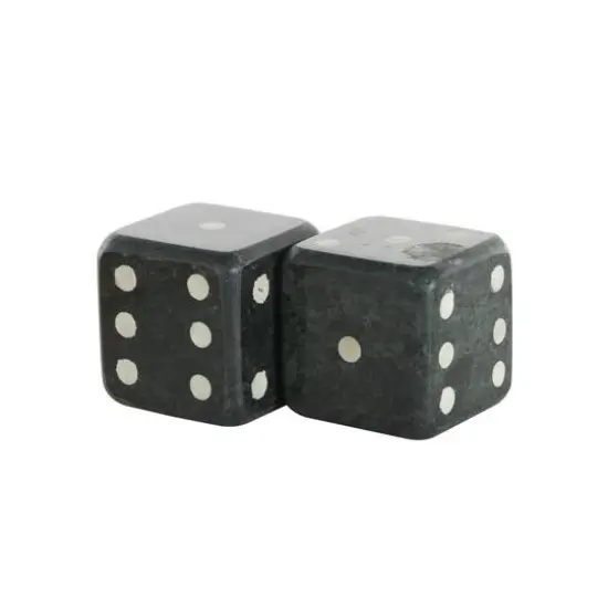 Green Marble Dice Decorative Bookends with White Accents {4}