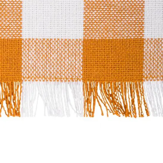 DII&reg; Pumpkin Spice Heavyweight Check Fringed Placemat Set {7}