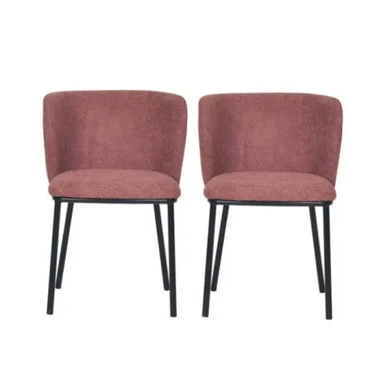 Hello Honey&reg; 29.5" Rust Fabric Upholstered Accent Chairs with Metal Legs, 2ct. {1}