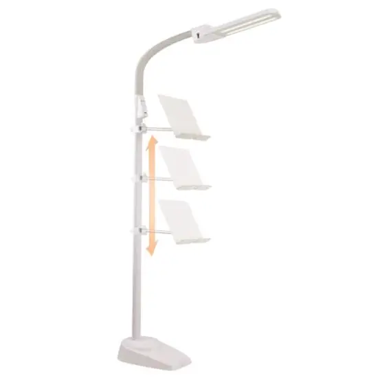 OttLite&nbsp;White Dual Shade LED Floor Lamp with USB Charging Station {5}