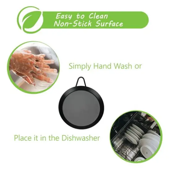 Brentwood 9.5" Single Burner Carbon Steel Nonstick Comal Griddle {4}