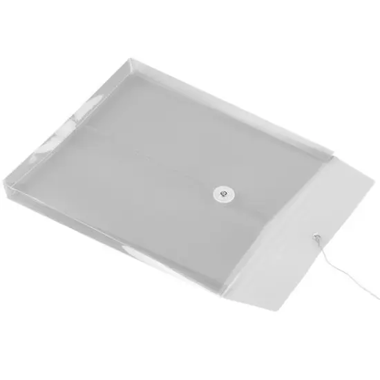 JAM Paper Letter Size Plastic Envelopes with Button & String Tie Closure, 12ct. Smoke Gray {6}