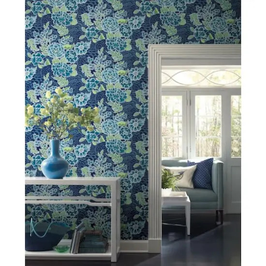 RoomMates Zen Garden Peel & Stick Wallpaper Blue/Green {5}