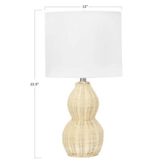 Hello Honey&reg; Gourd Shaped Rattan Table Lamp {7}
