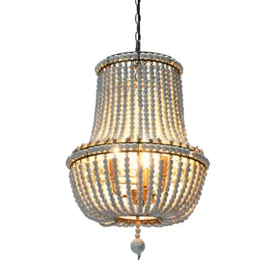 Hello Honey&reg; 21" Draped Wood Bead Chandelier {9}