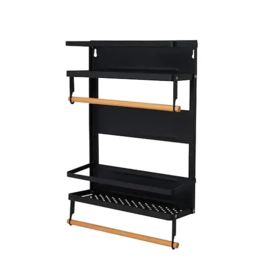 Household Essentials Metal Organizer with Paper Towel Holder Black {1}