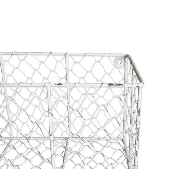 DII&reg; Small Antique White Wall Mount Chicken Wire Baskets, 2ct. {4}