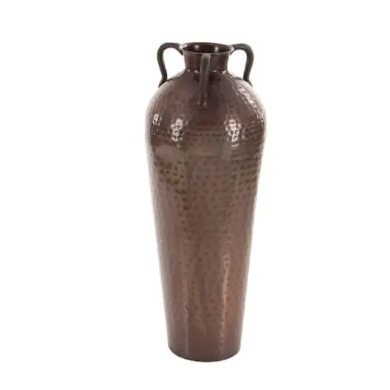 28" Brown Metal Rustic Vase {4}