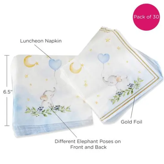 Kate Aspen&reg; Blue Elephant Baby Shower Napkins, 30ct. {8}