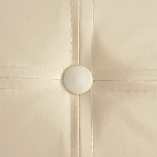 Simplify 44" Faux Leather Triple Folding Storage Ottoman Ivory {10}