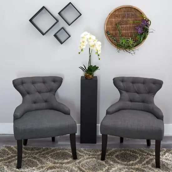 18" White Orchid Arrangement in Glass Vase {8}