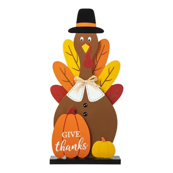 Glitzhome&reg; 31" Thanksgiving Wooden Turkey Porch D&eacute;cor {7}