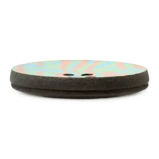 Dritz&reg; 30mm Multicolor Print Recycled Leather Round Button, 3ct. {6}