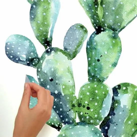 RoomMates Watercolor Cactus Peel & Stick Giant Wall Decals {6}