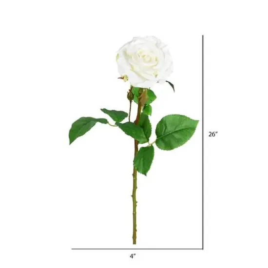 White Rose Artificial Stem, 6ct. {3}