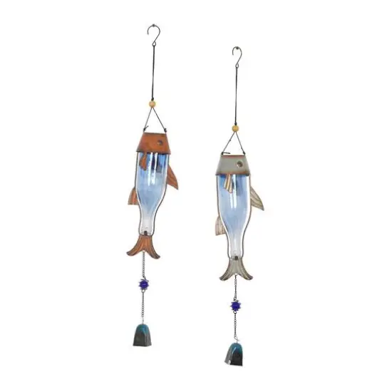 2.6ft. Multicolored Metal Coastal Windchime Set {1}