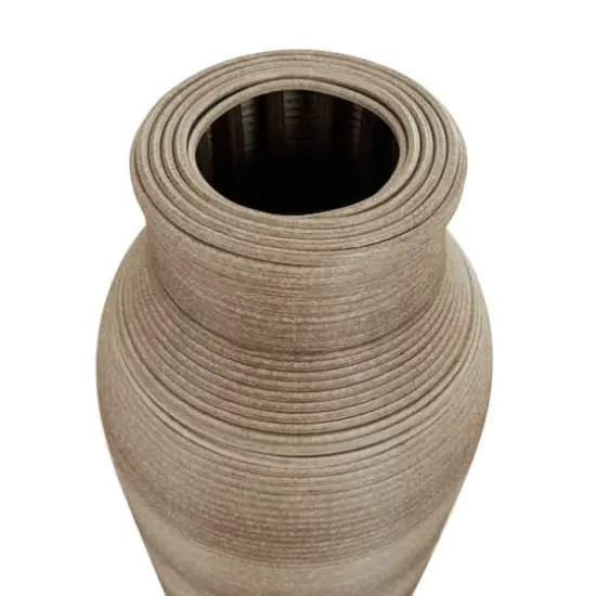 32" Brown SeagrassHandmade Ribbed Vase with Coiled Seagrass Base {3}