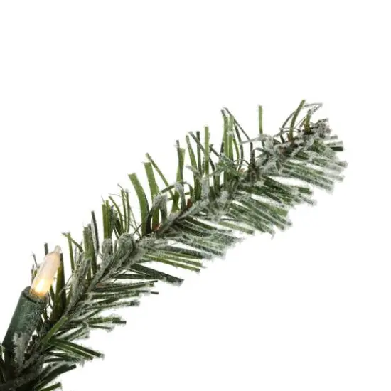 60" Pre-Lit Flocked Kiana Artificial Christmas Wreath, Warm White Dura-Lit&reg; LED Mini Lights {7}